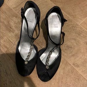 Stuart Weitzman Satin and Rhinestones heels